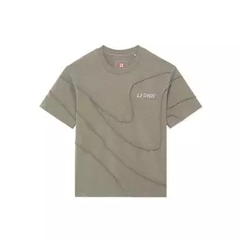 Футболка Li Ning Plain с вышитым логотипом и буквами, свободная, дышащая, с коротким рукавом, женские топы, гранатово-окрашенная кожа AHSS080-2 M