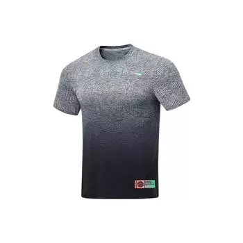Футболка Li Ning Professional Basketball Series Jimmy Butler Gradient Sports с круглым вырезом и коротким рукавом, мужские топы, черные меловые ATST543-1 L