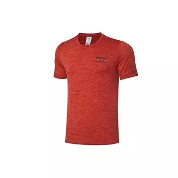 Футболка Li Ning Quick-Dry с круглым вырезом, спортивная, с коротким рукавом, мужская, красная ATSQ053-5 M