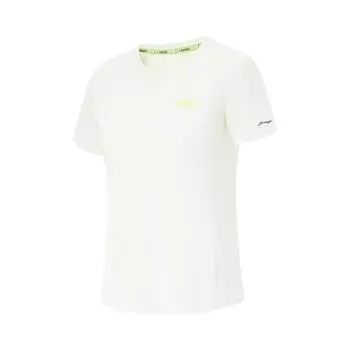 Футболка Li Ning Running Series, однотонная, быстросохнущая, дышащая, с коротким рукавом, женская, топы, цвет не совсем белый ATSU186-1 XL