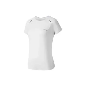 Футболка Li Ning Running Series, однотонная, быстросохнущая, дышащая, с коротким рукавом, женская, белая ATSS554-1 XL