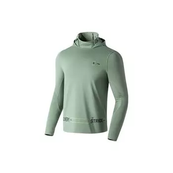 Футболка Li Ning Running Series с буквенным принтом, светоотражающая, быстросохнущая, облегающая, с длинным рукавом, мужская, цвет Gulf-Green ATLT011-4 XL