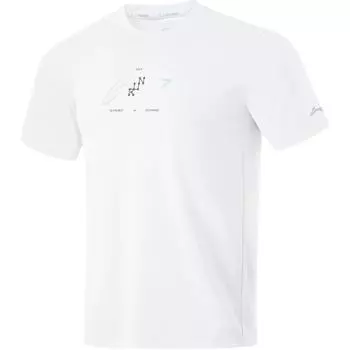 Футболка Li Ning Running Series с круглым вырезом, удобная, дышащая, с коротким рукавом, мужская, стандартная, белая ATSU201-2 S