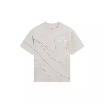 Футболка Li Ning с вышитым логотипом, однотонная, свободная, дышащая, с коротким рукавом, женские топы, пятицветная окраска AHSS080-3 L