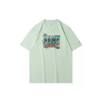 Футболка Li Ning Sport Fashion Series с забавным принтом и круглым вырезом, короткими рукавами, мужские топы Fairy-Fruit-Green AHSR993-2 S