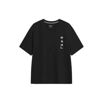 Футболка Li Ning Sports Life Series X League Of Legends Pool Party Collaboration Label с круглым вырезом, свободная, повседневная, с заниженной линией плеч, с коротким рукавом ATST809-4 S