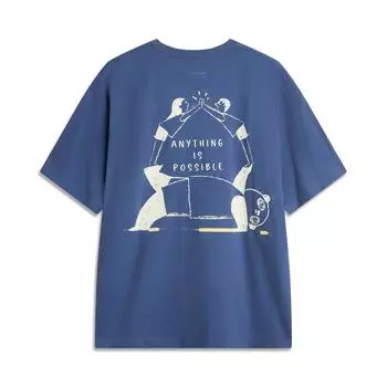 Футболка Li Ning Sports Lifestyle Series с принтом в виде буквы, удобная, дышащая, универсальная, свободная, с коротким рукавом, мужская футболка AHSUC05-5 XL