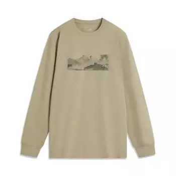 Футболка Li Ning Sports Lifestyle Series с принтом и круглым вырезом, удобная, дышащая, универсальная, повседневная, свободная, с длинным рукавом, мужские топы ATLU123-3 M