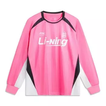 Футболка Li Ning Sports Lifestyle Series с цветными буквами и круглым вырезом, удобная, дышащая, универсальная, с длинным рукавом, унисекс, топы AHSV301-4 S