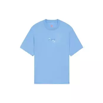 Футболка Li Ning SS22 Cherry Blossom Series из хлопка с круглым вырезом, свободная, с коротким рукавом, женская, синяя AHSS924-2 S