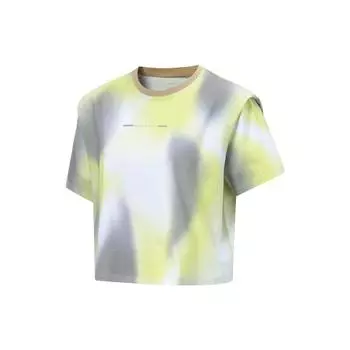 Футболка Li Ning Tie-Dye Quick-Dry Loose с коротким рукавом, женские топы, цвет козий серый ATST218-6 M