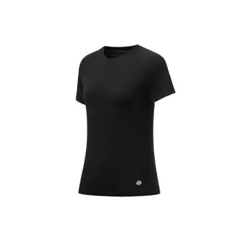 Футболка Li Ning Training Series Casual с круглым вырезом и коротким рукавом, женские топы, черная ATSR366-1 L