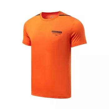 Футболка Li Ning Training Series с коротким рукавом, однотонная, быстросохнущая, дышащая, для бега, тренировок, фитнеса, мужские топы, хурма-оранжевый ATSR241-4 XXL
