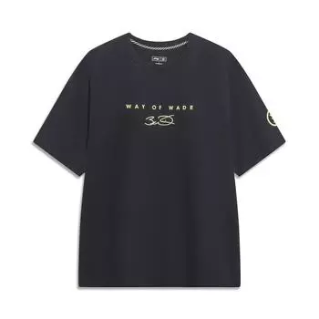 Футболка Li Ning Wade Series, дышащая, повседневная, удобная, с круглым вырезом, свободная, спортивная, с коротким рукавом, мужская, черная, AHST049-1 M