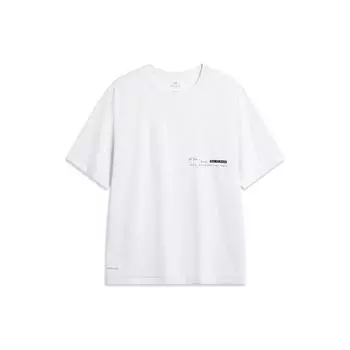 Футболка Li Ning Wade Series с коротким рукавом, однотонная, влагоотводящая, быстросохнущая, мужская, стандартная, белая ATST243-2 M