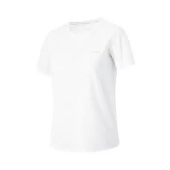 Футболка Li Ning Womens Running Series с круглым вырезом, дышащая, быстросохнущая, с логотипом, женские топы, стандартная, белая ATSU060-5 S