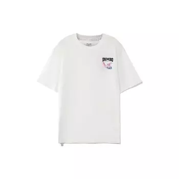 Футболка Li Ning X Disney Dumbo Series с мультяшным принтом, свободная, с круглым вырезом и коротким рукавом, женские топы, цвет не совсем белый AHSRA70-1 L