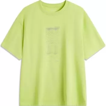 Футболка Li Ning X Nine Point Nine Collaboration Sports Trend Series Letter с круглым вырезом, дышащая, универсальная, повседневная, свободная, с коротким рукавом AHSU989-2 M