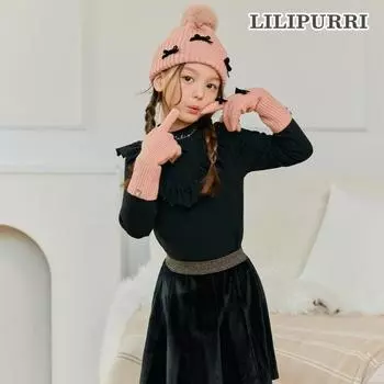 Футболка Lilypuri Polar с V-образным вырезом и оборкой, черная Black/150