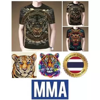 Футболка Lin Tiger Muay Thai для кикбоксинга с 3D-принтом, винтажная тренировочная, защита от ультрафиолета, быстросохнущая, для мужчин и женщин, унисекс, с коротким рукавом, с круглым вырезом, смешанные боевые искусства MMA S