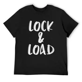 Футболка Lock And Load для мальчиков, белая, корейская мода, спортивные фанаты, простая мужская футболка S белый