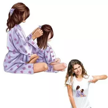 Футболка «Любовь для мамы и дочки», джинсы, гладить на заплатках, моющиеся теплопередачи, новый дизайн, наклейки для одежды 6.2x7cm