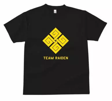 Футболка M League TEAM Raiden KAMON 2024 Original Design Mahjong Official Goods с коротким рукавом, черная (L), чёрный