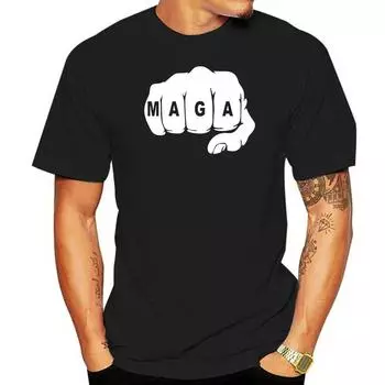 Футболка Maga Fist «Сделай Америку снова великой», Трамп, республиканские мужские и женские футболки, футболки со специальным принтом, рубашки с короткими рукавами S чёрный