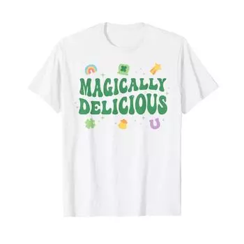 Футболка Magically Delicious Lucky Charms Groovy ко Дню Святого Патрика S белый