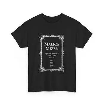 Футболка Malice Mizer плотностью 230 г/м, 100% хлопок, Cher De Memoire, тур 1994 года, Visual Kei, готическая одежда, подарок для нее, 6 расцветок XXS чёрный