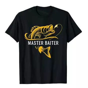 Футболка Master Baiter Funny Fishing, футболки Funky Street Top, хлопковые мужские топы, рубашки, классическая рождественская одежда S