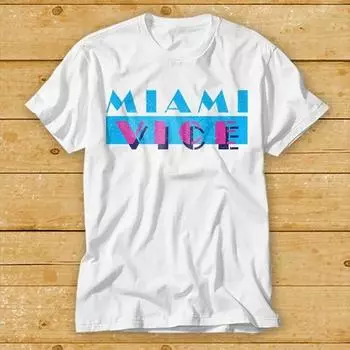 Футболка Miami Vice плотностью 230 г/м, 100% хлопок, Archer Retro Vintage Neon 80S Gift Retrowave Synthwave Sonny Crockett Rico Tubbs Tee 2091 XXS
