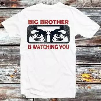 Футболка Ministry Of Truth Big Brother Is Watching You, 230 г/м, 100% хлопок, винтажная ретро-футболка, крутой подарок для мужчин и женщин, унисекс, мультяшный аниме-топ, футболка B1042 XXS белый