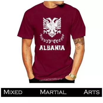 Футболка MMA Kick Boxing Muay Thai UFC с национальным флагом страны, ретро-винтажная Албания, символ, эмблема, 3D-принт, для мужчин и женщин, с коротким рукавом, с круглым вырезом 2022 XS
