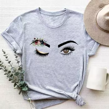 Футболка, модная футболка, одежда 90-х годов, милый милый стиль, тренд, повседневная женская футболка с коротким рукавом и принтом, женская женская футболка с графикой S