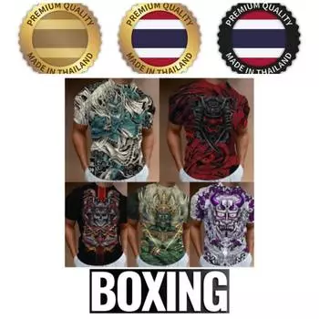 Футболка Muay Thai Kick Boxing 3D Print Skull Gothic Graphic Men Women Unisex Short Sleeve Round Neck MMA Mix Martial Art Streetwear Casual XS
