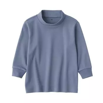Футболка MUJI Baby Brushed Smooth Knit High Neck Long Sleeve Unisex Baby CC23TA4A Smoky Blue Baby 80