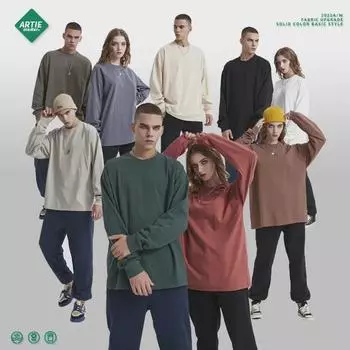 Футболка мужская ARTIE из плотного хлопка плотностью 310 г, с длинным рукавом, с открытыми плечами — модная, высококачественная, свободного кроя для осени/зимы XL синий/серый