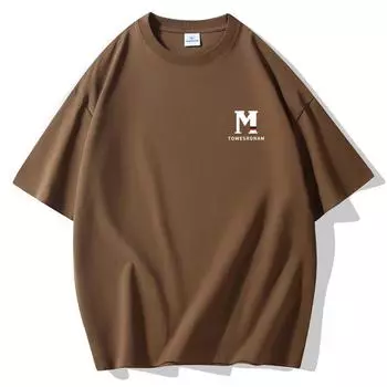 Футболка мужская большого размера с короткими рукавами и узором M, 100% хлопок S