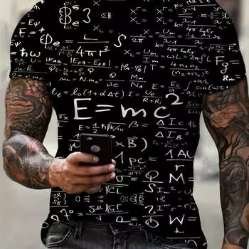 Футболка мужская большого размера с ярким рисунком - дышащая летняя одежда для стильных повседневных дней Большая S