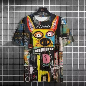 Футболка мужская Funny Cat с 3D-принтом, повседневный свитер для мужчин, летние уличные топы, свободные повседневные футболки с коротким рукавом S