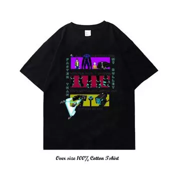 Футболка мужская Harajuku мультфильм топы графические унисекс футболка летняя Harajuku мужская футболка мода 100% хлопок футболка S