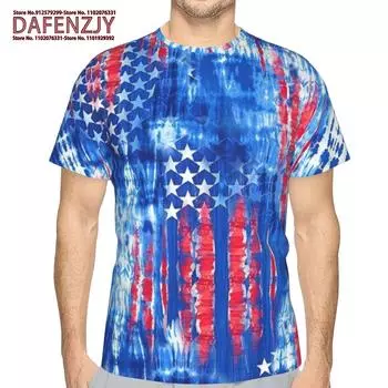 Футболка мужская хип-хоп футболка с принтом американского флага Летняя крутая футболка Never Say Die Usa Flag Streetwear Футболка мужская Make America Great S синий