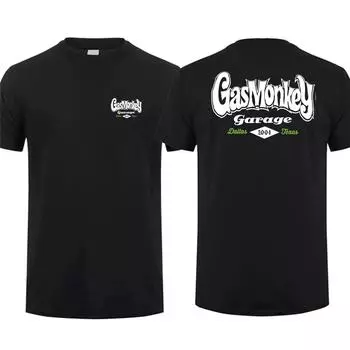 Футболка мужская из хлопка Amazing Tees, повседневная, большого размера, Gas Monkeys Garage Hot Rods Circle Logo Limited, двухсторонняя футболка, мужские футболки S