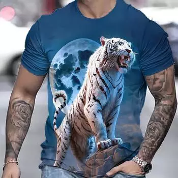 Футболка мужская летняя трендовая Cool Tiger Top Casual с короткими рукавами S
