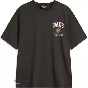 Футболка мужская Li Ning Bad Five Casual Tea Drinking Moisture Glow Glow Fit Sports Short Sleeve T Shirt Black Chocolate AHSU915-4 S