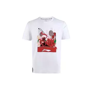 Футболка мужская Li Ning Badminton Series с коротким рукавом, дышащая, повседневная, белая AHSS245-1 XS