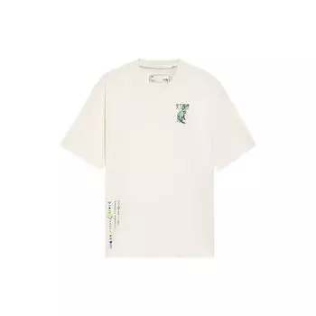 Футболка мужская Li Ning Plain Printed Breathable Sports Casual с коротким рукавом бежевого цвета AHSS359-7 XL