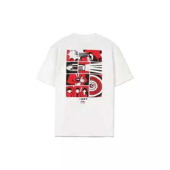Футболка мужская Li Ning повседневная дышащая спортивная с принтом с коротким рукавом белая AHSRC01-1 S