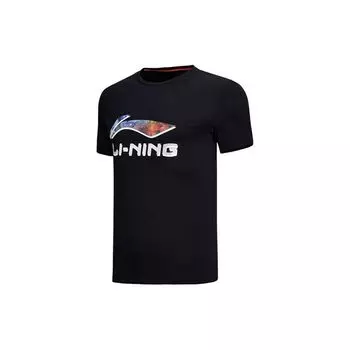 Футболка мужская Li Ning Sports Fashion Series с логотипом и круглым вырезом, короткими рукавами, черная AHSN193-2 L